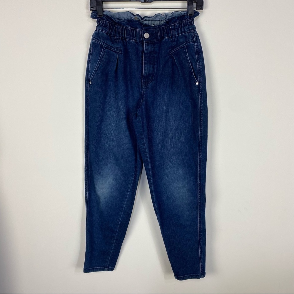 Vintage America High Rise Paperbag Dark Wash Denim Jeans